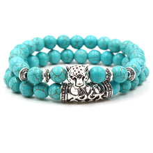 Cargar imagen en el visor de la galería, Natural Turquoise Buddha Bead Elastic Bracelet

