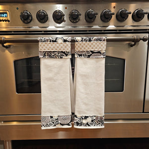 Hanging Dish Towel- Earth Tones and Gingham