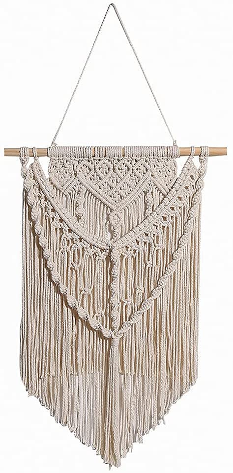 Macrame Wall Hanging Woven Tapestry - Boho Wall Decor With Tassel Handmade Chic Bohemian Wall Art For Home Apartment Dorm Room Decoration Craft