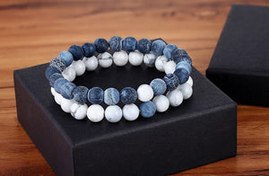 A Set Of Couple Bracelets Natural Stone Yoga Beaded Bracelets