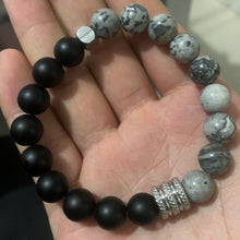 画像をギャラリービューアに読み込む, Stainless Steel Tiger Eye Obsidian Bright Black Beads Men&#39;s Bracelet
