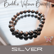 Load image into Gallery viewer, Buddha Bracelet Volcanic Rock- Silver
