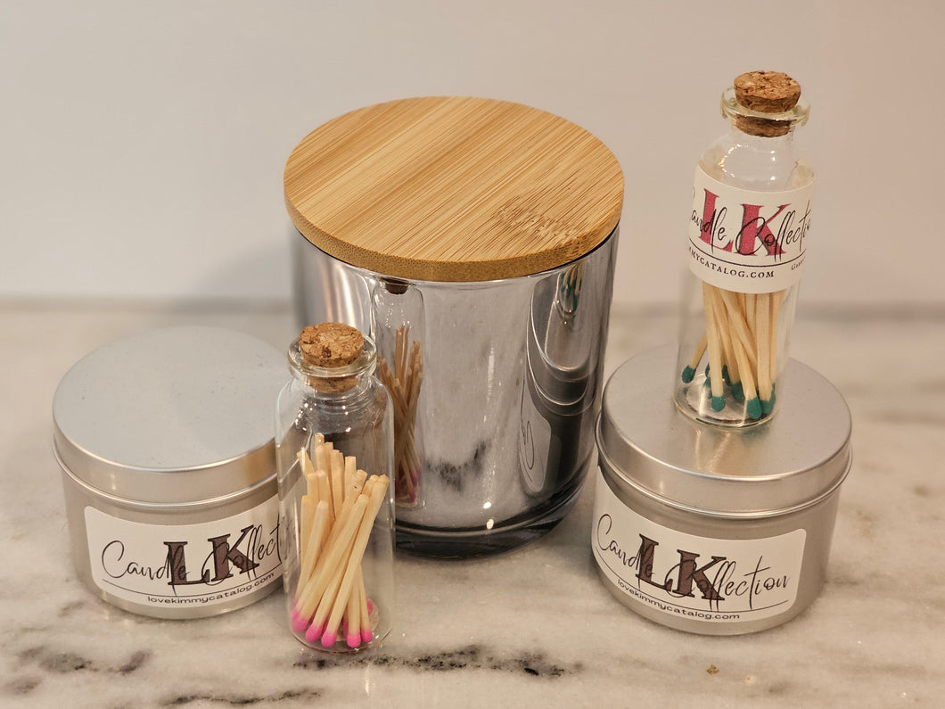 Colorful Wood Matches in Personalized Vials
