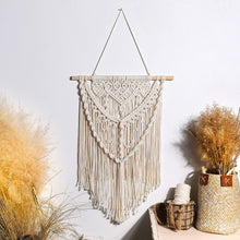 Load image into Gallery viewer, Macrame Wall Hanging Woven Tapestry - Boho Wall Decor With Tassel Handmade Chic Bohemian Wall Art For Home Apartment Dorm Room Decoration Craft
