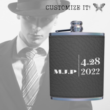 Load image into Gallery viewer, Custom Nappa Leather Hip Flask

