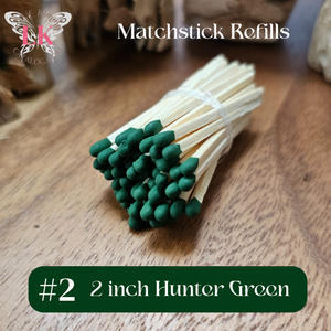 2 inch Green Wood Matchsticks Refills