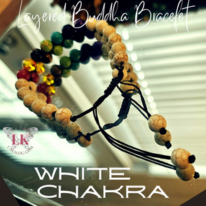 Layered Buddha Bracelet featuring Chakra Stones- Volcanic Black