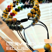 Load image into Gallery viewer, Layered Buddha Bracelet featuring Chakra Stones- Volcanic Black
