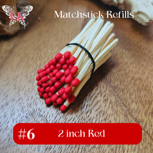 2 inch Coral Wood Matches Refills