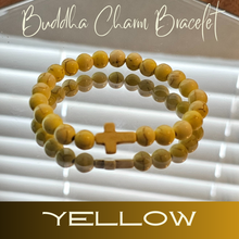 Charger l&#39;image dans la galerie, Buddha Bracelet featuring a Cross Charm- Matte Black
