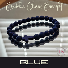 画像をギャラリービューアに読み込む, Buddha Bracelet featuring a Cross Charm- Matte Black
