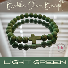 Charger l&#39;image dans la galerie, Buddha Bracelet featuring a Cross Charm- Red
