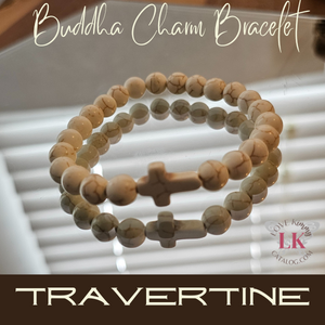 Buddha Bracelet featuring a Cross Charm- Turquoise