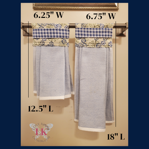 Hanging Dish Towel- French Country Picnic (Blue)