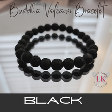 Load image into Gallery viewer, Buddha Bracelet Volcanic Rock- Black
