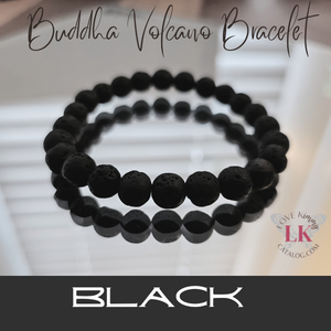 Buddha Bracelet Volcanic Rock- Silver