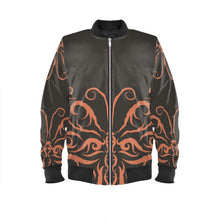 Load image into Gallery viewer, unisex bomber jacket brown butterfly
