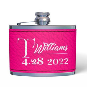 Butterfly Hip Flask - Bridal Pink
