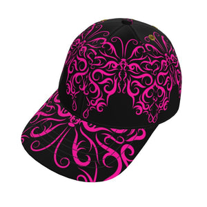 Fashion Baseball Cap- Hot Pink on Black