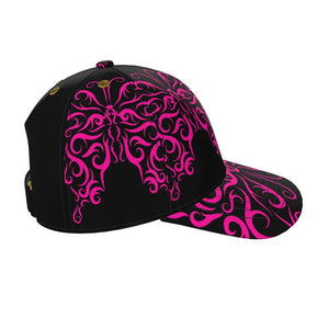 Fashion Baseball Cap- Hot Pink on Black