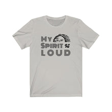 Load image into Gallery viewer, www.lovekimmycatalog.com gray Unisex Bella Cotton Tee- My Sprit Is loud gray
