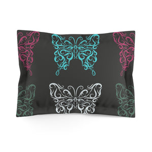 Pillow Sham Butterfly Theme- Gray