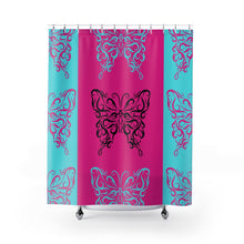Cargar imagen en el visor de la galería, Shower Curtain- Pink Butterfly
