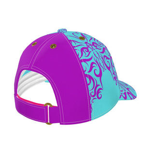 Fashion Baseball Cap- Turquoise Blue Butterfly