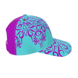 Fashion Baseball Cap- Turquoise Blue Butterfly