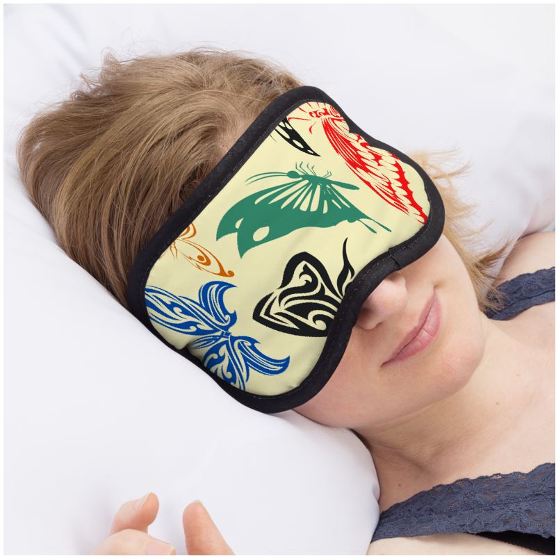 Satin Sleep Mask- Multicolor Butterfly