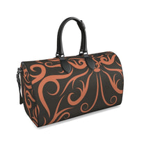 Load image into Gallery viewer, Ladies Leather Duffel Bag- Brown Butterfly
