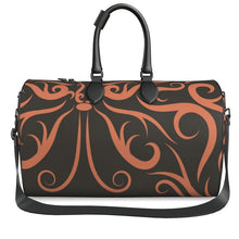 Load image into Gallery viewer, Ladies Leather Duffel Bag- Brown Butterfly
