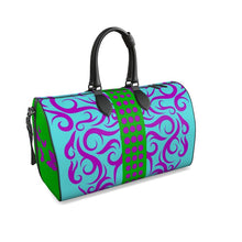 Load image into Gallery viewer, Ladies Leather Duffel Bag- Purple Butterfly
