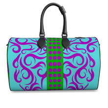 Load image into Gallery viewer, Ladies Leather Duffel Bag- Purple Butterfly
