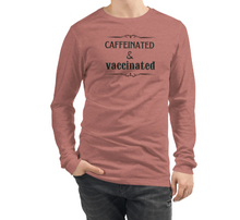 画像をギャラリービューアに読み込む, www.lovekimmycatalog.com muave Men&#39;s Long Sleeve Statement Shirt- Caffeinated &amp; Vaccinated
