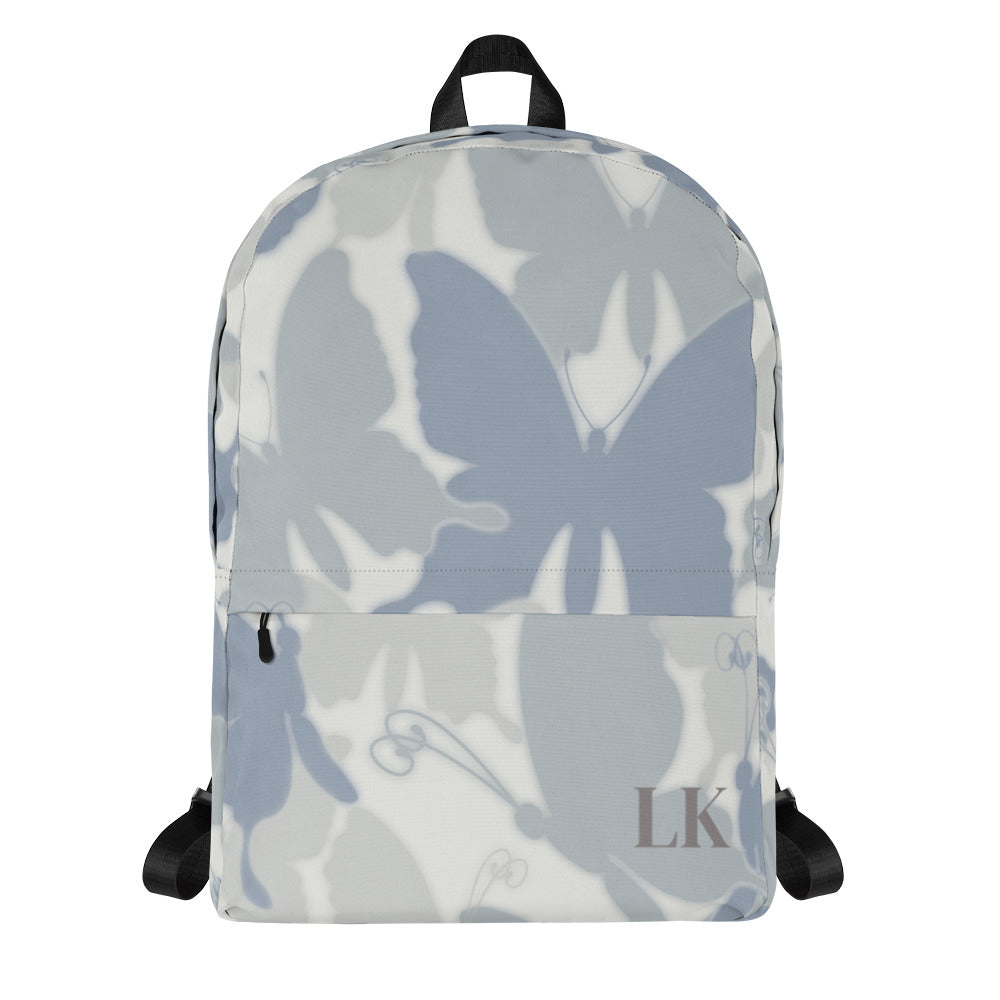 Backpack Travel Bag- Blue Camo Butterfly