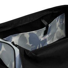 Load image into Gallery viewer, Duffel Travel Bag- Blue Camo Butterfly
