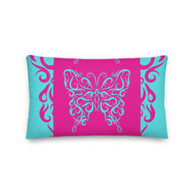 Charger l&#39;image dans la galerie, Premium Reversible Pillow Throw Butterfly Theme Blue &amp; Pink
