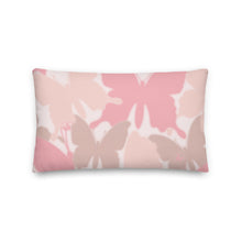 Load image into Gallery viewer, Reversible Throw www.lovekimmycatalog.com Throw Pillow- Camouflage Pink Butterfly
