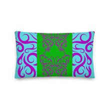 将图片加载到图库查看器，Premium Reversible Pillow Throw Butterfly Theme Green &amp; Purple 3 Sizes
