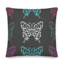 将图片加载到图库查看器，Premium Reversible Throw Pillow with Decorative Camouflage Butterfly Theme - Blue 3 Sizes

