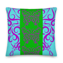 Charger l&#39;image dans la galerie, Premium Reversible Pillow Throw Butterfly Theme Green &amp; Purple 3 Sizes
