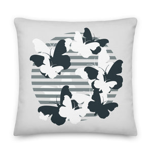 Pillow Throw- Butterfly Flutter (Gray)