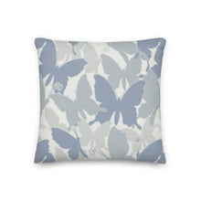 Load image into Gallery viewer, www.lovekimmycatalog.com Throw Pillow Camo Butterfly Blue square
