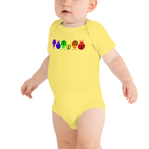 www.lovekimmycatalog.com Baby One Piece- Rainbow Ladybug yellow