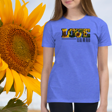 Load image into Gallery viewer, www.lovekimmycatalog.com blue Youth Graphic Tee Sunflower LOVE
