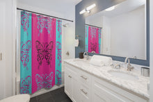 Cargar imagen en el visor de la galería, Shower Curtain- Pink Butterfly
