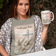 Load image into Gallery viewer, www.lovekimmycatalog.com Cotton Bella Cherub Tee with Religious Art Graphics gray
