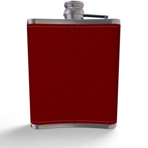 Leather Hip Flask- Holiday Red
