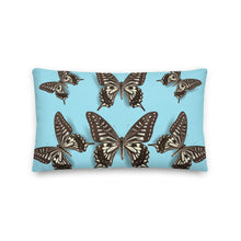 Load image into Gallery viewer, Pillow Throw- Butterfly Turquoise Blue
